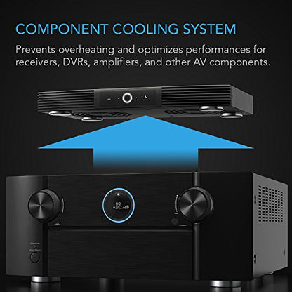 AC Infinity AIRCOM S7, Quiet Cooling Fan System 12" Top-Exhaust | Designed for Receivers, Amps, DVR, AV Cabinet Components - size: 12" Top-Exhaust, style: Speed Controller