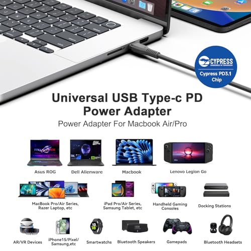 KFD 140W USB C Charger PD3.1 GaN 28V 5A Power Adapter for Framework Laptop 16 (2025),NVIDIA DGX Spark,HP OMEN Transcend 14 Spectre x360 16 Msi Prestige 14 16 Summit E16 AI Studio eero PoE MacBook Pro