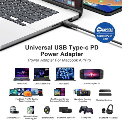 KFD 140W USB C Charger PD3.1 GaN 28V 5A Power Adapter for Framework Laptop 16 (2025),NVIDIA DGX Spark,HP OMEN Transcend 14 Spectre x360 16 Msi Prestige 14 16 Summit E16 AI Studio eero PoE MacBook Pro