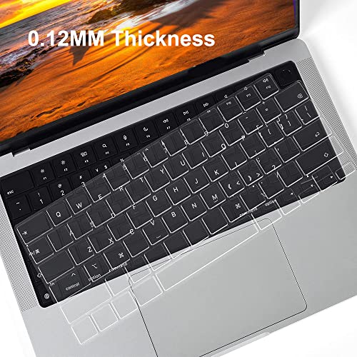 Clear Ultra Thin TPU Keyboard Cover for MacBook Air 13.6 inch M2 A2681 2022 and 2023 MacBook Pro 14 inch 16 inch M1 Pro M2 Max A2442/A2485 2022 2021 - color: Clear TPU, size: M2 M1 Pro/Max Macbook Pro 14"/16" and M2 Air 13.6"