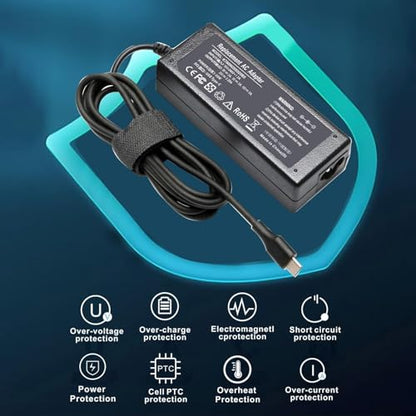 65 Watt USB C Charger for Dell Latitude 5420 5540 Chromebook 3110 3100 2-in-1 for HP Spectre X360,Elite x2 for Lenovo Thinkpad/Yoga/Chromebook, ADLX65YDC2A for XPS and Latitude 5000