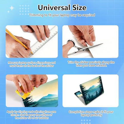 Universal Laptop Skin Sticker Decal for 11.6”12" 13" 13.3" 14" 15" 15.4" 15.6" Reusable Waterproof Scratch-Scratch Resistant Protective Vinyl Laptop Notebook Skin Stickers - Forest Mountain - color: Forest Mountain