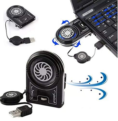 Mini Vacuum USB Cooler Air Extractor Laptop Computer Peripherals Black LED Light Laptop Air Cooling Fan