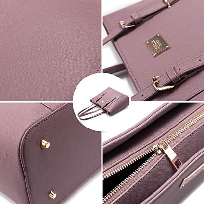 Laptop Tote Bag for Women Cute Computer Bag Large Laptop Purse - color: Purple