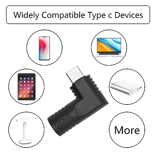 Right Angle DC 4506 to USB C Connector Adapter, 90 Degree PD 65W DC 4.5mm x 0.6mm to USB Type C Male Plug Power Charge Adapter for Laptop, Phone - Black - style: DC 4506 to USB Type c