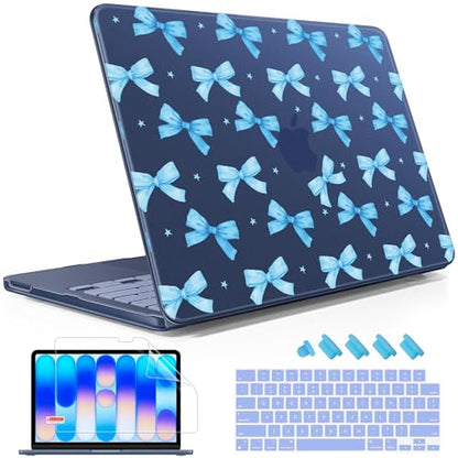 May Chen for MacBook Neo Case 13 inch 2026 | 100% Match Official Color | Pattern Printing, Anti-Crack & Scratch & Fingerprint | Protective Hard Shell Cases Laptop Model A3404 - Light Blue Bow - color: Light Blue bow