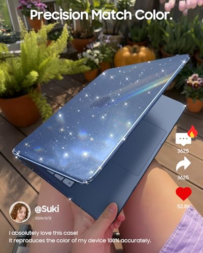 Fintie Case for MacBook Neo 13 Inch with Keyboard Skin & Screen Protector | 2026 A3404, Snap-On Design, Slim Fit, Hard Shell Cover, Glitter Indigo - color: Glitter Indigo