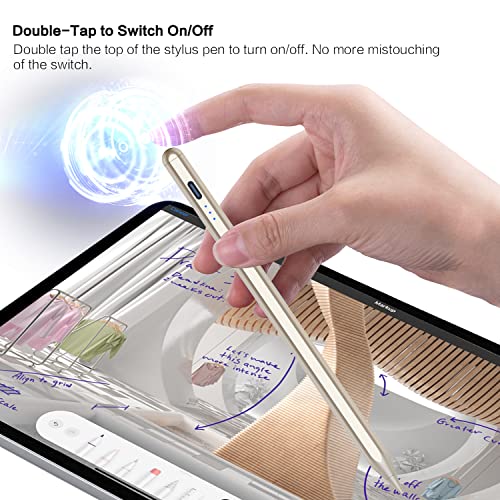 Stylus Pen for iPad 6th-11th Generation, 10 Mins Fast Charge Apple Pencil Compatible with 2018-2025 iPads Pencil, Apple Pen for iPad Pro 11"/12.9"/M4, Air 3/4/5/M2/M3, Mini 5/6 Gen-Starlight - color: Starlight