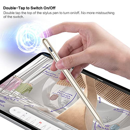 Stylus Pen for iPad 6th-11th Generation, 10 Mins Fast Charge Apple Pencil Compatible with 2018-2025 iPads Pencil, Apple Pen for iPad Pro 11"/12.9"/M4, Air 3/4/5/M2/M3, Mini 5/6 Gen-Starlight - color: Starlight