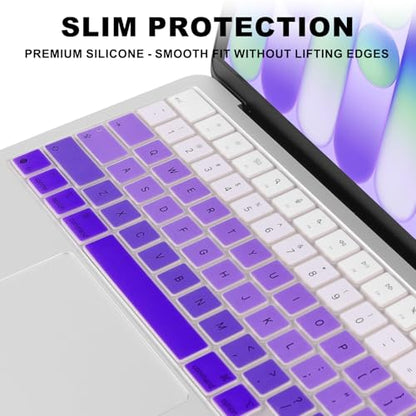 Allinside Keyboard Cover for 2026 MacBook Neo 13-inch A3404 (A18 Pro) & MacBook Air 13"/15" and MacBook Pro 14"/16" (M5 Chip), Premium Silicone Keyboard Protector Skin, US ANSI Layout, Ombre Purple - color: Ombre Purple