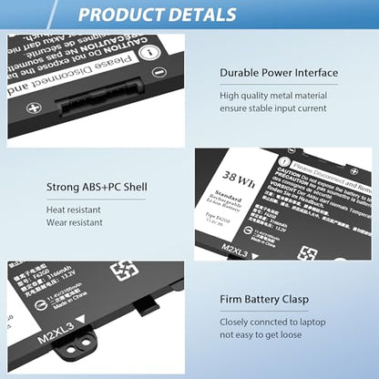 F62GO Battery Compatible with Dell Inspiron 13 5370 7000 7370 7373 7380 7386 2-in-1 P83G P87G P91G P83G001 P83G002 P87G001 Vostro 13 5370 Series 039DY5 0F62G0 RPJC3 0RPJC3 F62GO 11.4V 38Wh - style: F62GO