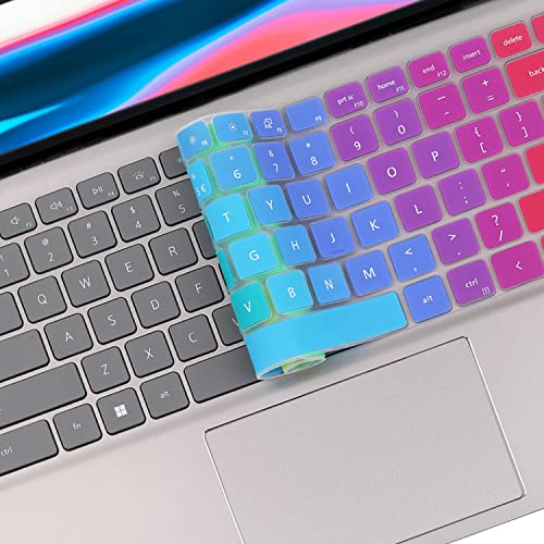 Keyboard Cover for Dell Latitude 3320 3330 3420,Dell Inspiron 13 & Inspiron 14 5000 7000 5310 5410 5415 5418 5420 5425 7430 7415 7420 7425 Inspiron 16 2-in-1 5620 5625 7620 7630(NOT FIT Latitude 5410) - color: Rainbow