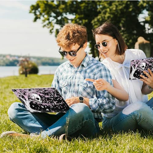 Universal Laptop Skin Sticker with 2 Wrist Pad Skins, Waterproof Scratch Resistant Vinyl Laptop Cover Decal, Cut to Fit for 11–15.6 Inch MacBook HP Dell Lenovo, Cherry Tree Skull - color: Cherry Tree Skull