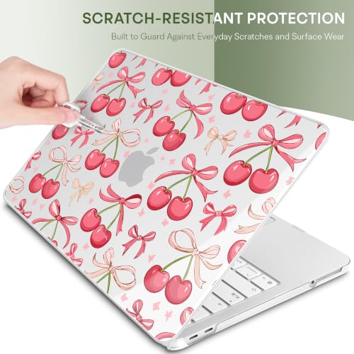 May Chen Compatible with MacBook Neo 13 inch Case 2026 Model A3404, Plastic Hard Shell,Keyboard Cover,Screen Protector,Dust Plug, for MacBook Neo 13" with A18 Pro Chip,Cherries & Bows - color: Cherries & bows