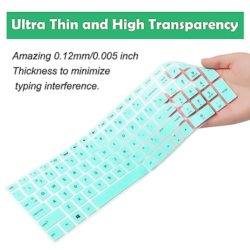 uxcell Silicone Keyboard Cover Protector for HP Pavilion 15 Laptop, Ultra Thin Protective Laptop Keyboard Cover Film Accessories, Turquoise