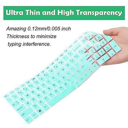uxcell Silicone Keyboard Cover Protector for HP Pavilion 15 Laptop, Ultra Thin Protective Laptop Keyboard Cover Film Accessories, Turquoise