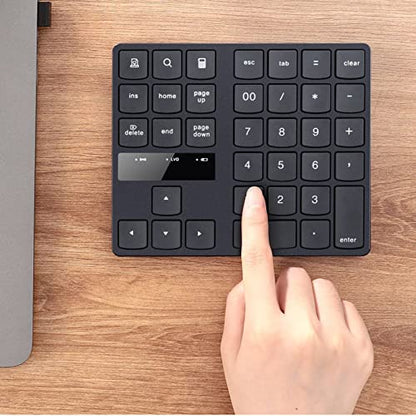 hoopoocolor 35 Keys Wireless Numeric Keypad, Rapid Rebound Stable Signal Transmission Ergonomic 2.4G Wireless Gaming Keyboard, 10M Range Plug and Play for Windows for Android for Laptop