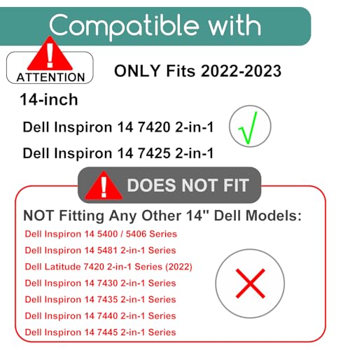 KEANBOLL 2-Pack Anti Glare Screen Protector & Keyboard Cover for 2022-2023 14" Dell Inspiron 14 7420 7425 2-in-1 Touchscreen Laptop (14 inch), Eye Protection, Anti Fingerprint Screen Filter (Matte)