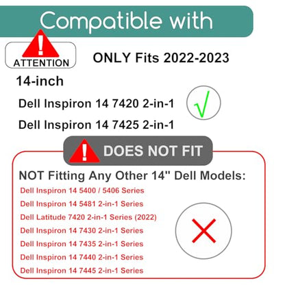 KEANBOLL 2-Pack Anti Glare Screen Protector & Keyboard Cover for 2022-2023 14" Dell Inspiron 14 7420 7425 2-in-1 Touchscreen Laptop (14 inch), Eye Protection, Anti Fingerprint Screen Filter (Matte)