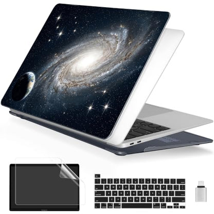 Batianda AstroGrid Case for MacBook Pro 13 inch 2022, Deep Space Nebula | Fits Model A2338 M2 M1 A2251 A2289,1.2mm Slim Lightweight Hard Shell Cover, Scratch Resistant,4-in-1 Accessories Bundle - color: Deep Space Nebula