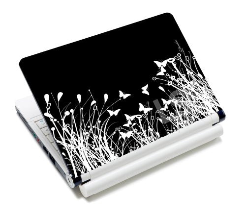 LSS Laptop Skin Shop 15 15.6 inch Laptop Notebook Skin Sticker Cover Art Decal Fits 13.3" 14" 15.6" 16" HP Dell (Free 2 Wrist Pad Included) Others25-1 (Black & White Flowers) - color: Black & White Flowers, size: 13" - 16"
