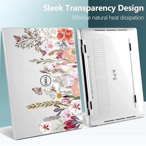 Batianda Cute Whimsical Wildflower Case for Dell XPS 13 Laptop 2024 2025 | Fits Model 9340/9345/9350 13.4" Display, Lightweight Slim Hard Shell Protection for Women and Garden Lovers - color: Flower field