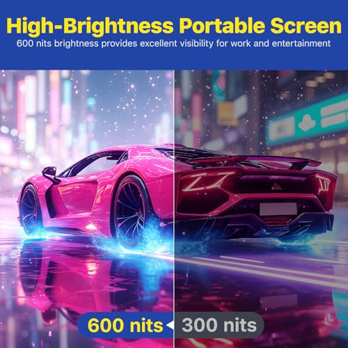 VisionOwl Portable Monitor for Laptop, IPS USB-C HDMI Travel Second Monitor for MacBook Pro Air, PC, PS5, Xbox, Portable Second Screen, Built-in Kickstand, Speakers, VESA Mountable, 17.3 Inch - size: 17.3