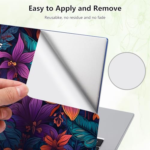 Laptop Skin Sticker Decal, Universal Reusable Vinyl Laptop Cover for 12" 13" 13.3" 14" 15" 15.4" 15.6" Notebook PC, Waterproof Scratch-Resistant with 2 Wrist Pads, Easy to Apply & Remove,Flowers Art - color: Flowers Art