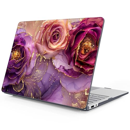 Mektron Printed Case for 2025 Microsoft Surface Laptop Windows 11 Copilot+ PC Surface Laptop 13 inch Touchscreen Display Cover Fits Model 2095, Marble Flowers - color: Marble Flowers