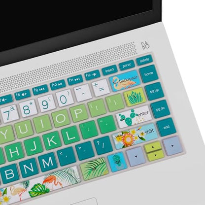Keyboard Cover for HP 14" Laptop/HP Pavilion x360 14M-BA/CD 14M-DH 14-BF 14-cm 14-CF 14-DF 14-dk 14-DS 14-dq 14-FQ Series, 14-dq0020nr/dq0030nr, 14-fq1025nr/fq0033dx, Flamingo - color: Flamingo