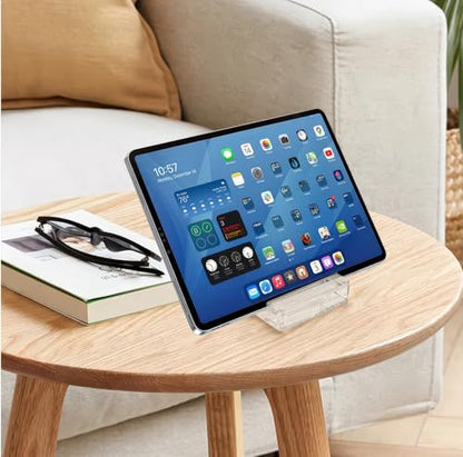 Square Portable Acrylic Cell Phone, CuteTransparent Desk Tablet Stand Universal Creative Travel-Friendly Accessory Compatible Smartphones and Mini Tablet - color: Transparent
