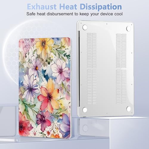 May Chen Compatible with MacBook Air 13 inch Case 2022 2021, 2020-2018 Release Model: M1 A2337 A2179 A1932, Plastic Hard Shell Case Cover for Mabook Air 13 inch with Retina Dispaly, Abstract Florals - color: Abstract Florals