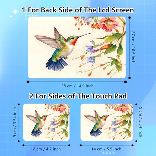 Universal Laptop Skin Sticker Decal for 11.6”12" 13" 13.3" 14" 15" 15.4" 15.6" Reusable Waterproof Scratch-Scratch Resistant Protective Vinyl Laptop Notebook Skin Stickers - Hummingbird Flower - color: Hummingbird Flower