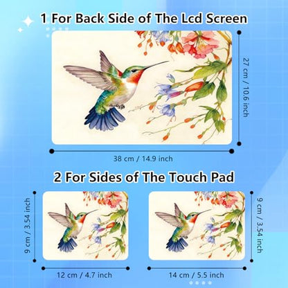 Universal Laptop Skin Sticker Decal for 11.6”12" 13" 13.3" 14" 15" 15.4" 15.6" Reusable Waterproof Scratch-Scratch Resistant Protective Vinyl Laptop Notebook Skin Stickers - Hummingbird Flower - color: Hummingbird Flower