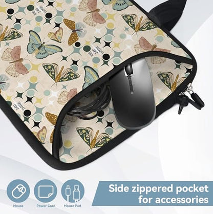 17 inch Laptop Shoulder Bag Carrying Case with Handle Fits 15.6/16/17/17.3/17.4 inch Laptop Notebook (Butterflies Wishes, 16-17.3 inch) - color: Butterflies Wishes
