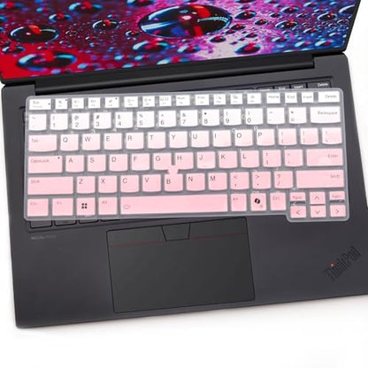 2 PCS Keyboard Cover for 2026 2025 16 inch ThinkPad P1 Gen 9/Gen 8/Gen 7, 16" ThinkPad T1g Gen 9/Gen 8 (NOT FIT ThinkPad P16 P16v P16s T16 T16g) US Protective Keyboard Skin-OPink+Clear - color: OPink+Clear