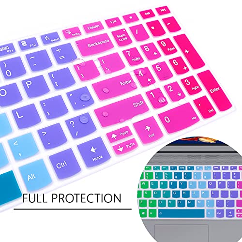 Keyboard Cover for Lenovo Yoga 7i 15.6" 16", IdeaPad 3/3i 15.6 17.3, 5/5i 15.6 17.3/Flex 5/Flex 5 15.6, Yoga Slim 7 15, Slim 7 15.6, ThinkBook 15/15P G2 G3 G4 (Rainbow) - color: Rainbow