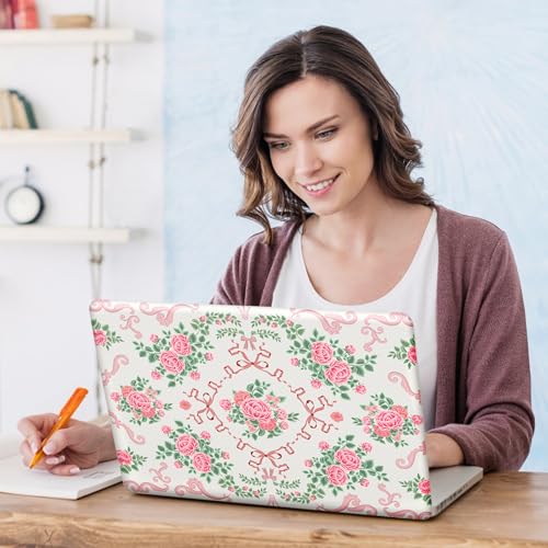 DINKY Laptop Skin Sticker Decal 15.6" 15.4" 12" 13" 13.3" 14" 15 inch Laptop Universal Vinyl Skin Stickers Cover Art Decal Notebook PC Personalized Protector, Pink Floral Bow - color: Pink Floral Bow