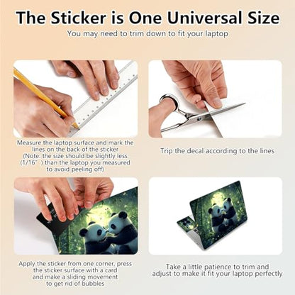Laptop Skin Sticker Decal 15.6 Inch,12 13 13.3 14 15 15.6 in Laptop Netbook Skins for Notebook,Art Decal Removable Waterproof Scratch Resistant,Universal Vinyl Cover,Panda Couple Forest - color: Panda Couple Forest