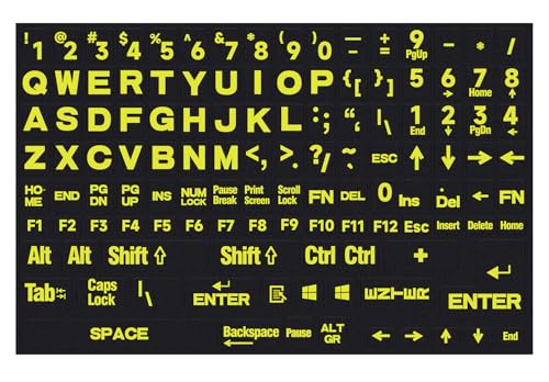 English Keyboard Letter Stickers Large Print Full Size Universal PC Computer Laptop Desktop Keyboard Replacement English Keyboard Stickers, QWERTY Alphabet Keyboard Stickers -1PCS - color: English-full Keyboard