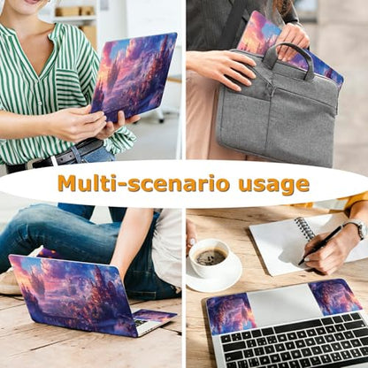 Universal Laptop Skin Sticker with 2 Wrist Pad Decals, 3-Piece Removable Vinyl Laptop Cover, Fantasy Castle Waterproof Anti-Scratch, Easy-Trim Fit for 13.3" 14" 15.6" Laptops - color: Fantasy Castle