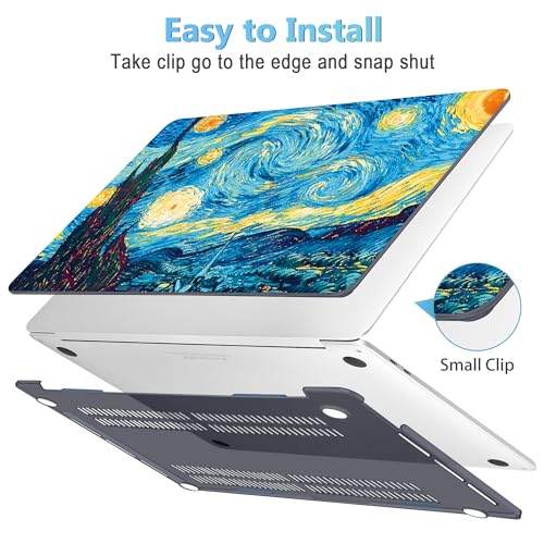 Mektron for MacBook Pro 16 inch Case A2141, 2020 2019 Pro 16-inch Touch Bar & Touch ID Starry Sky Matte Hard Shell Cover Keyboard Skin Screen Protector - color: Starry Sky