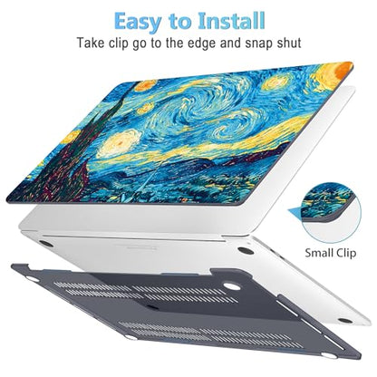 Mektron for MacBook Pro 16 inch Case A2141, 2020 2019 Pro 16-inch Touch Bar & Touch ID Starry Sky Matte Hard Shell Cover Keyboard Skin Screen Protector - color: Starry Sky