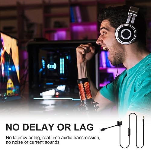 QC35 Boom Mic with 3.5mm Headphone Splitter Compatible with Bose QuietComfort 35 II (QC35 II) & QuietComfort 35 (QC35) Headphones, Boom Microphone Cable for PC, Laptop, PS4, PS5, Xbox One, 4ft
