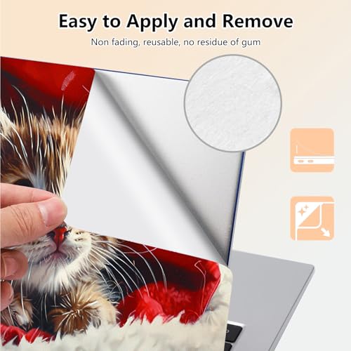 Laptop Skin Sticker Decal 15.6 Inch,12 13 13.3 14 15 15.6 in Laptop Netbook Skins for Notebook,Art Decal Removable Waterproof Scratch Resistant,Universal Vinyl Cover,Cute Cat Red - color: Cute Cat Red