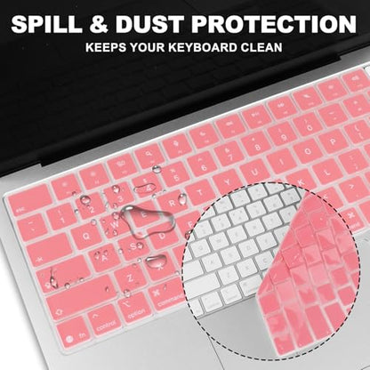 Allinside Keyboard Cover for 2026 MacBook Neo 13-inch A3404 (A18 Pro) & MacBook Air 13"/15" and MacBook Pro 14"/16" (M5 Chip), Premium Silicone Keyboard Protector Skin, US ANSI Layout, Cream Pink - color: Cream Pink