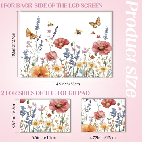 SUPERDANT Laptop Skin Sticker Flower Butterfly Laptop Decals Personalized Universal Notebook Computer Wrap Vinyl Skin Stickers Cover Art Decal Removable 12-15.6 Inch Waterproof Gifts White - style: Flower Butterfly