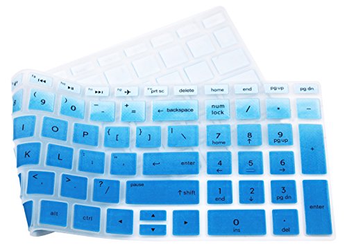 Keyboard Skin Compatible for 15.6" HP Pavilion X360 15-br075nr, HP Envy x360 15m-bp 15m-bq, HP Spectre x360 15-ch011dx, HP Pavilion 15-cb 15-cc 15-cd 15-bw 15-bs & 17.3" HP 17m-ae 17-bs - Blue Ombre - color: Blue Ombre