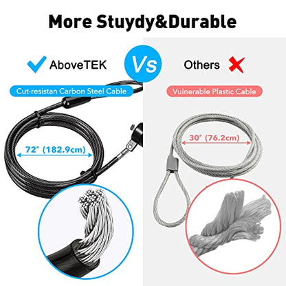 AboveTEK iPad Lock Security Cable w/Adhesive Plates, 6Ft Keyless 4 Digit Combination Tablet Lock Kit, Anti-Theft Hardware Locking Cable for iPhone Cell Phone MacBook Laptop in Showroom Retail Store
