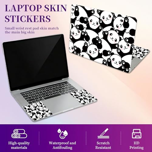 Laptop Skin Sticker Laptop Cover for 12" 13" 13.3" 14" Laptop Stickers,Reusable Skin Sticker Cover Personalized Art Waterproof & Scratch-Resistant Protector Case,Cute Pandas - color: Cute Pandas